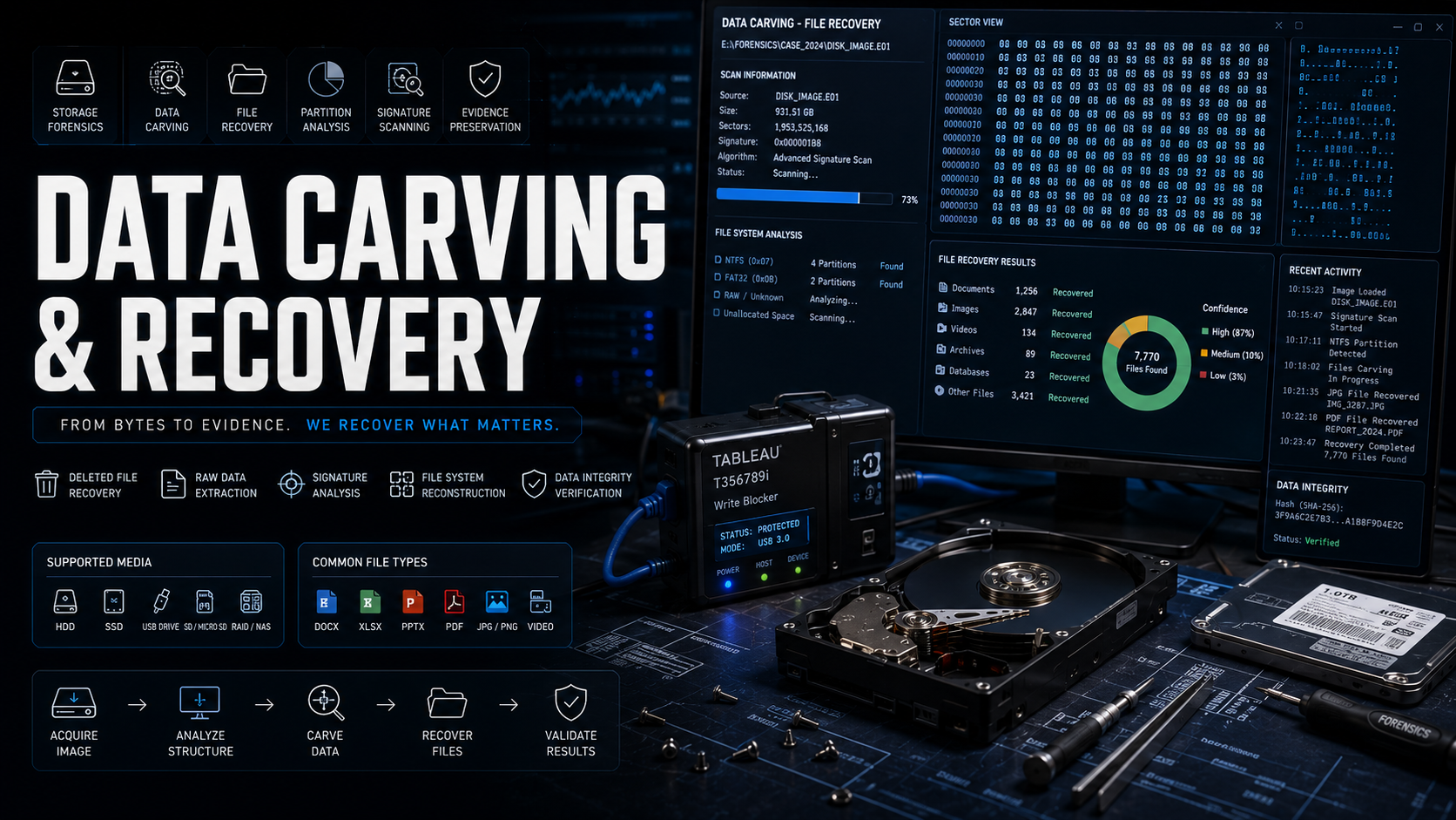 Hard-Drive Data Carving & Anti-Forensics Decryption